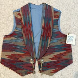 Handmade Southwestern Tapestry Open-Front Vest | Artisan Made